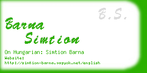 barna simtion business card